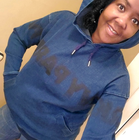 IVY PARK Tops - Ivy Park Blue Denim Hoodie Fits M